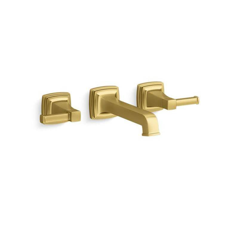 Kohler - Riff Wall-mount bathroom sink faucet trim, 1.2 gpm - Vibrant Brushed Moderne Brass