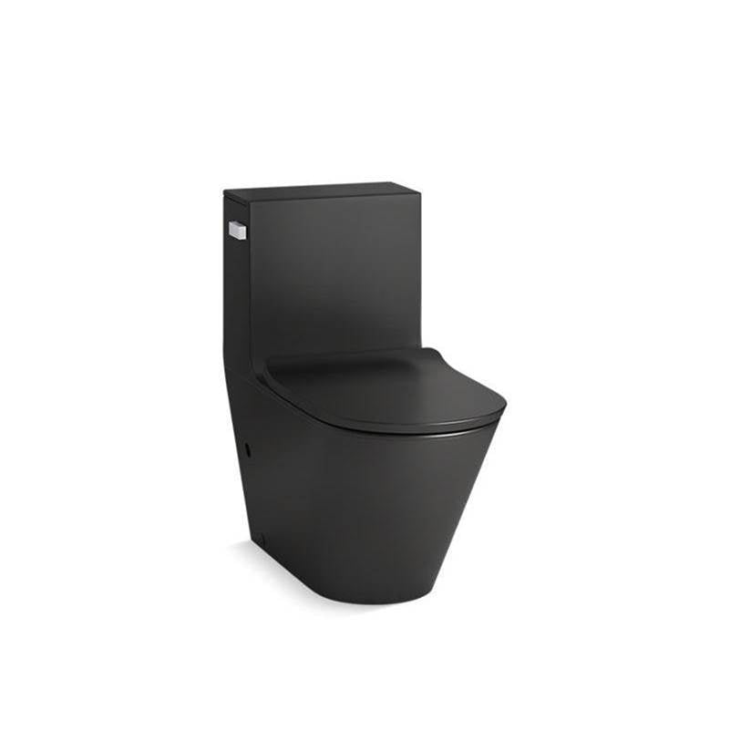 Kohler - Brazn One-piece compact elongated toilet with skirted trapway, dual-flush - Honed Black