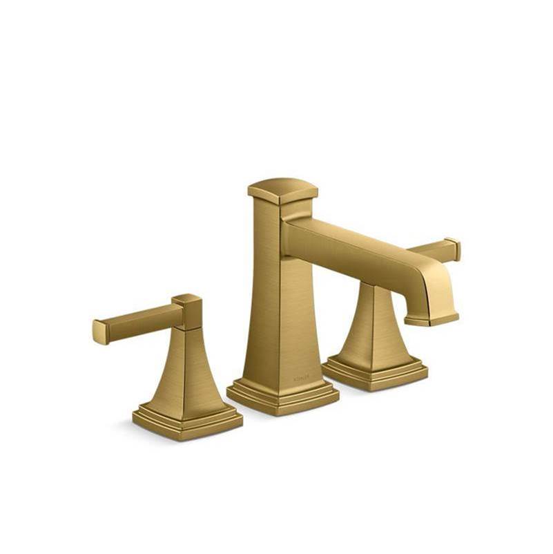 Kohler - Riff Deck-mount bath faucet trim - Vibrant Brushed Moderne Brass