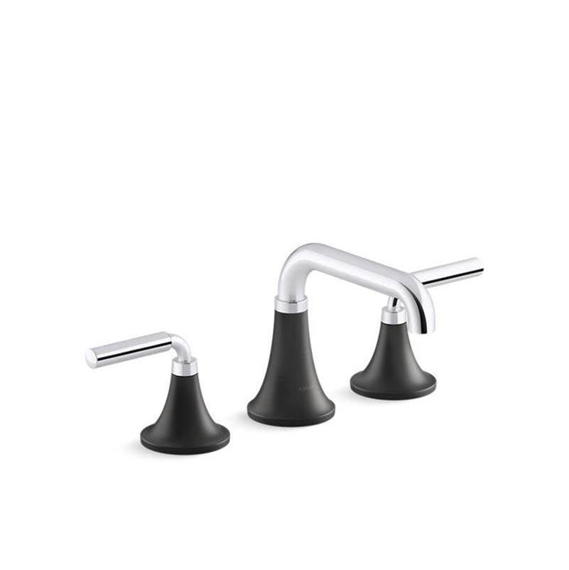 Kohler - ToneE Widespread bathroom sink faucet, 0.5 gpm - Polished Chrome With Matte Black