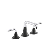 Kohler - ToneE Widespread bathroom sink faucet, 0.5 gpm - Polished Chrome With Matte Black