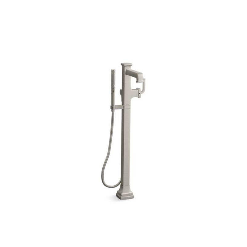 Kohler - Riff Floor-mount bath filler trim with handshower - Vibrant Brushed Nickel