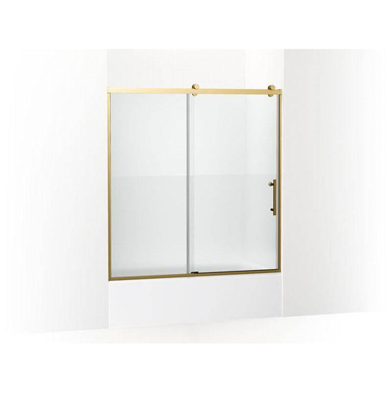 Kohler - Rely 62-1/2'' H sliding bath door with 3/8''-thick glass - Vibrant Brushed Moderne Brass