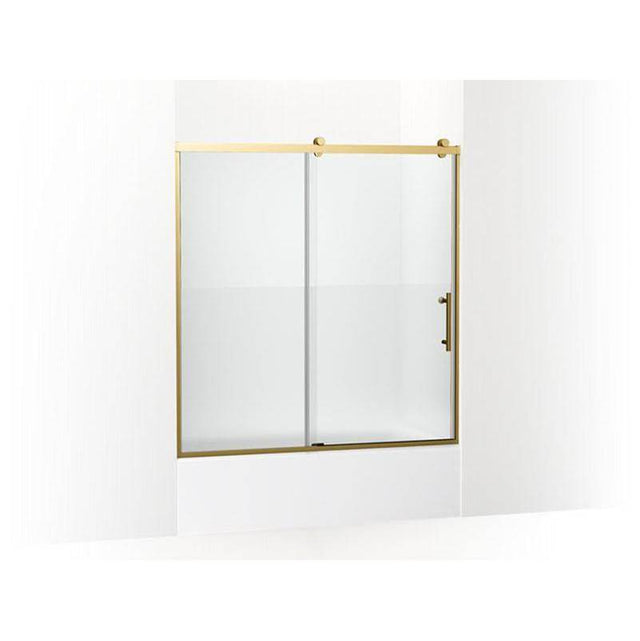 Kohler - Rely 62-1/2'' H sliding bath door with 3/8''-thick glass - Vibrant Brushed Moderne Brass