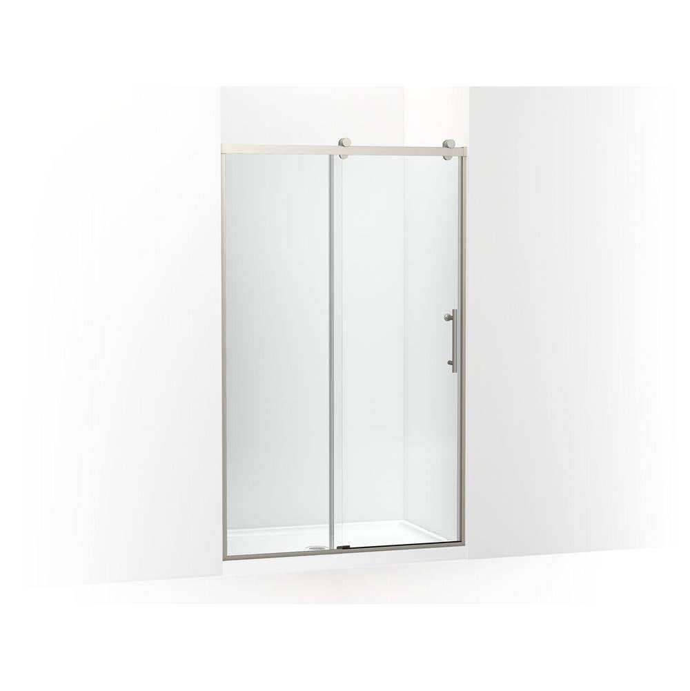 Kohler - Rely 77'' H sliding shower door with 3/8''-thick glass - Anodized Brushed Nickel