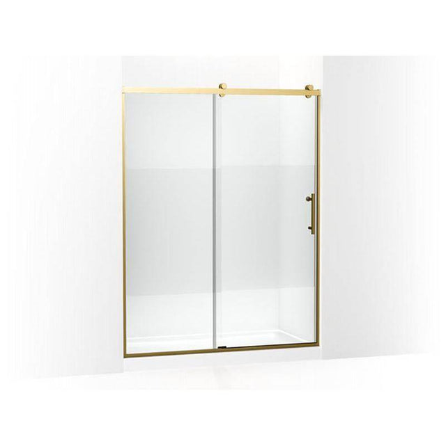 Kohler - Rely 77'' H sliding shower door with 3/8''-thick glass - Vibrant Brushed Moderne Brass