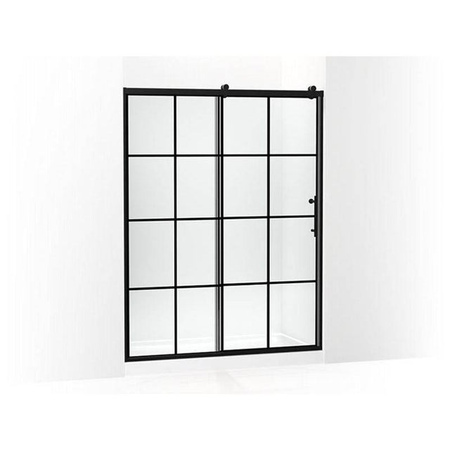 Kohler - Rely 77'' H sliding shower door with 3/8''-thick glass - Matte Black