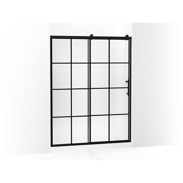 Kohler - Rely 77'' H sliding shower door with 3/8''-thick glass - Matte Black