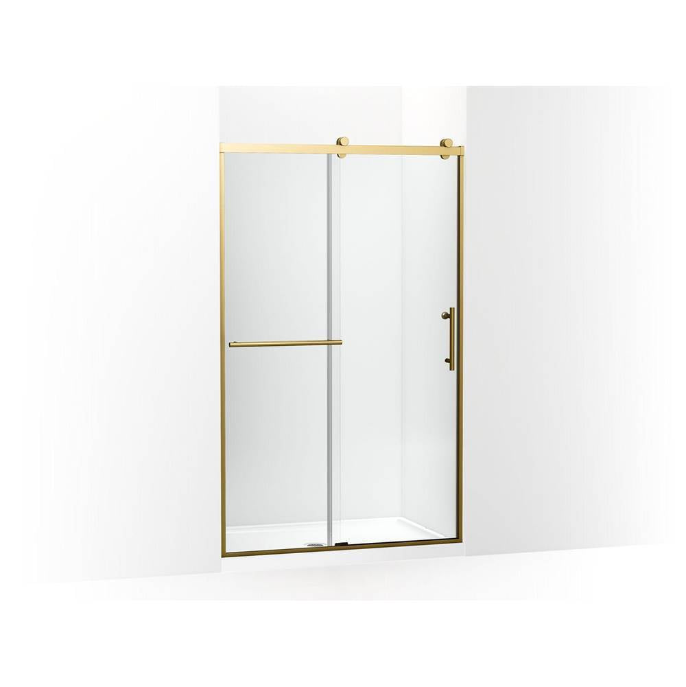 Kohler - Rely 77'' H sliding shower door with 3/8''-thick glass - Vibrant Brushed Moderne Brass