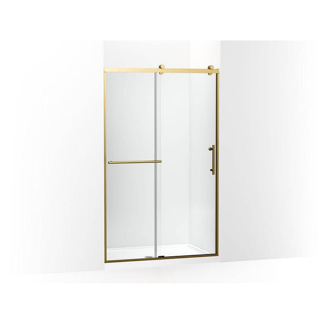 Kohler - Rely 77'' H sliding shower door with 3/8''-thick glass - Vibrant Brushed Moderne Brass
