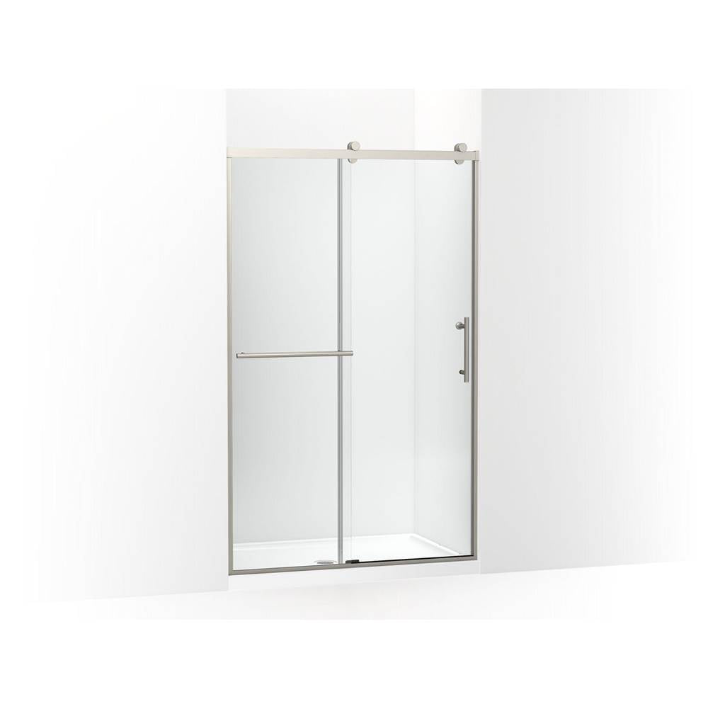 Kohler - Rely 77'' H sliding shower door with 3/8''-thick glass - Anodized Brushed Nickel