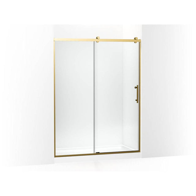 Kohler - Rely 77'' H sliding shower door with 3/8''-thick glass - Vibrant Brushed Moderne Brass