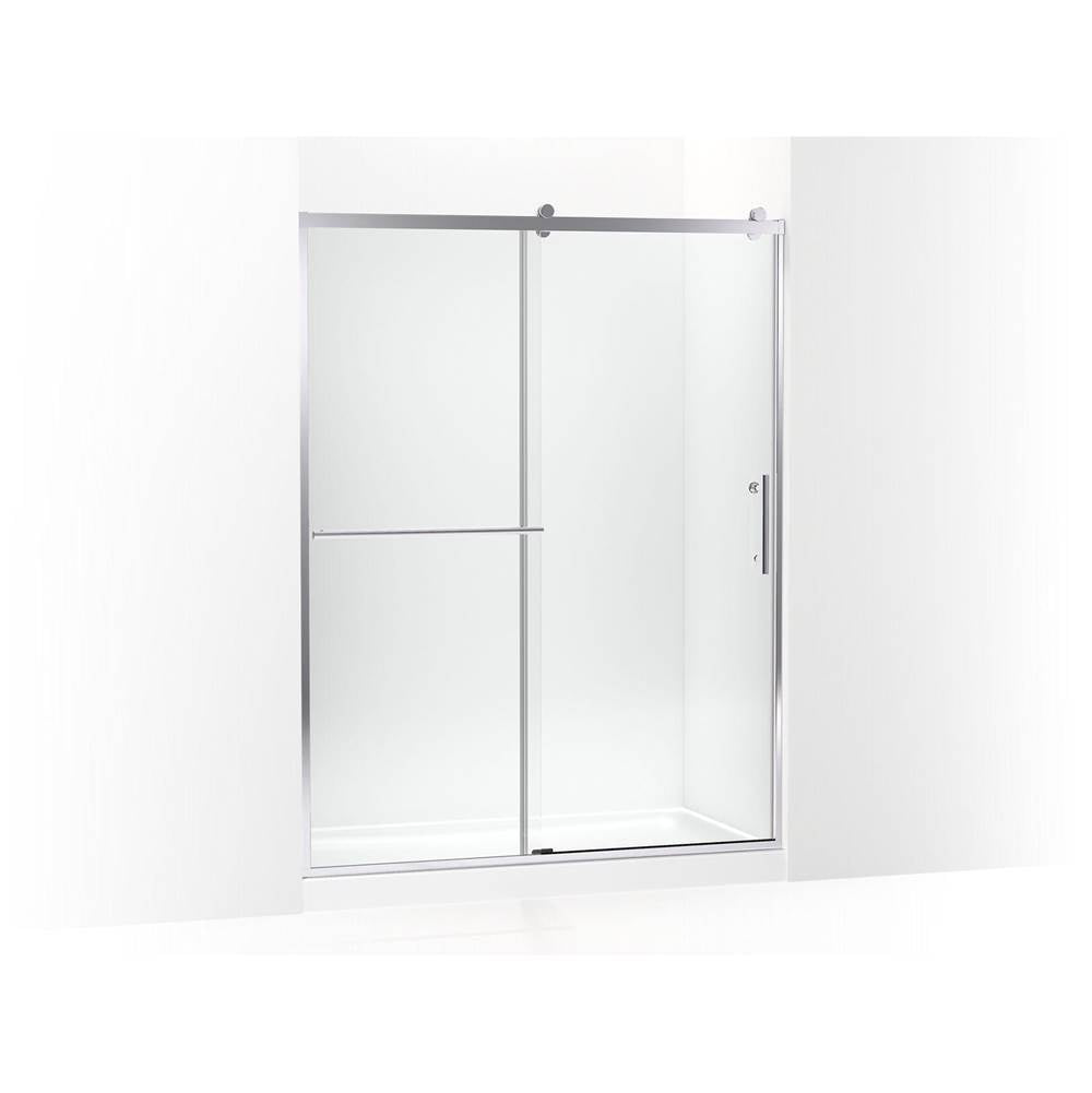 Kohler - Rely 77'' H sliding shower door with 3/8''-thick glass - Bright Polished Silver