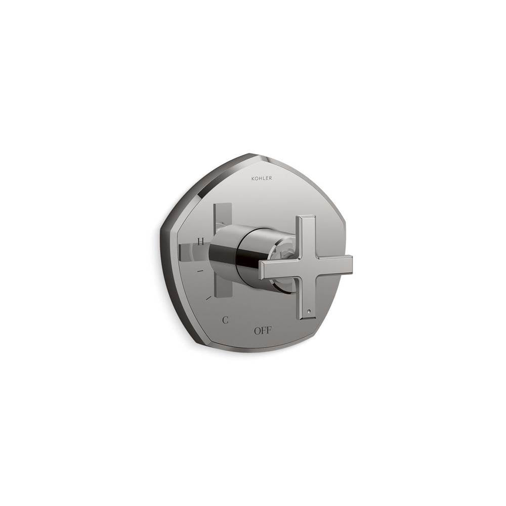 Kohler - Occasion Rite-Temp valve trim with cross handle - Vibrant Titanium