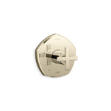 Kohler - Occasion Rite-Temp valve trim with cross handle - Vibrant French Gold