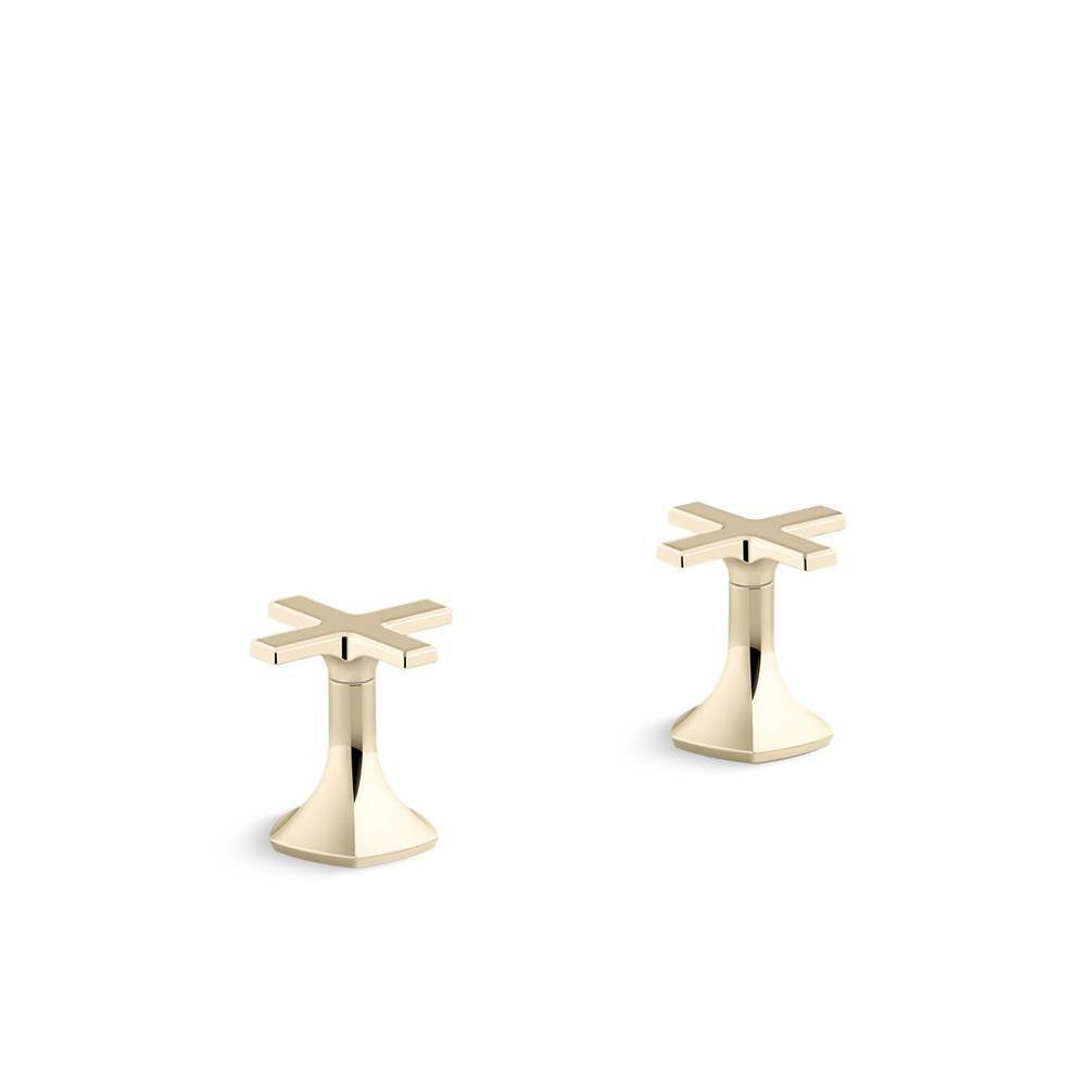 Kohler - Occasion Deck-mount bath faucet handles with Cross design - Vibrant French Gold