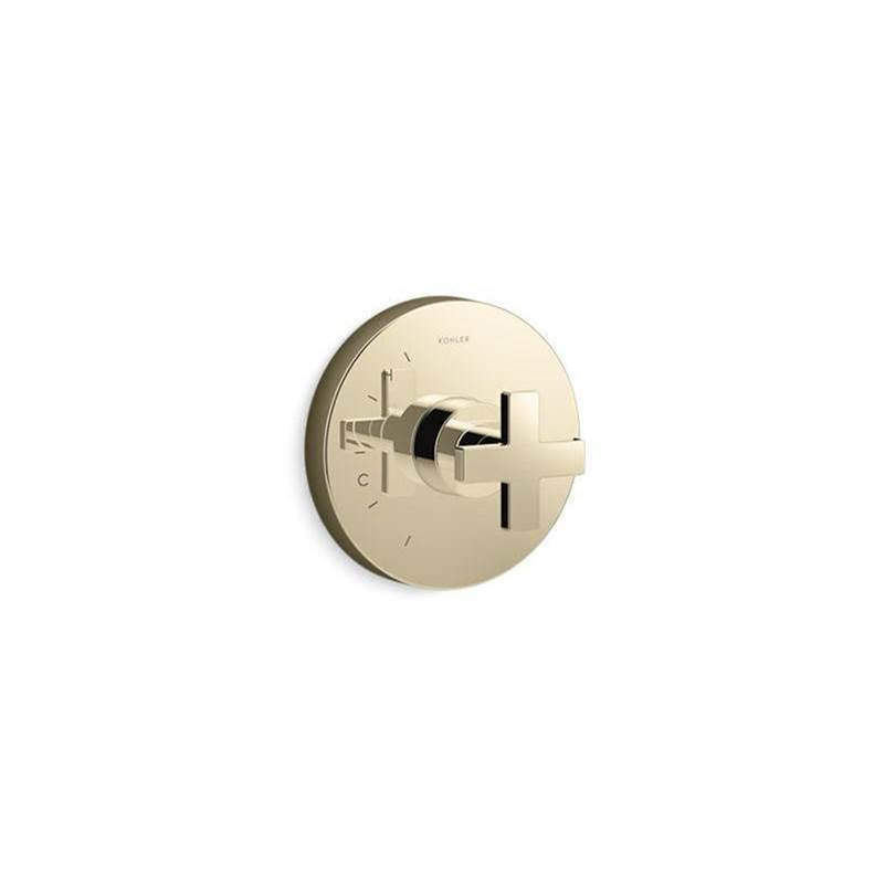 Kohler - Composed Rite-Temp valve trim with cross handle - Vibrant French Gold