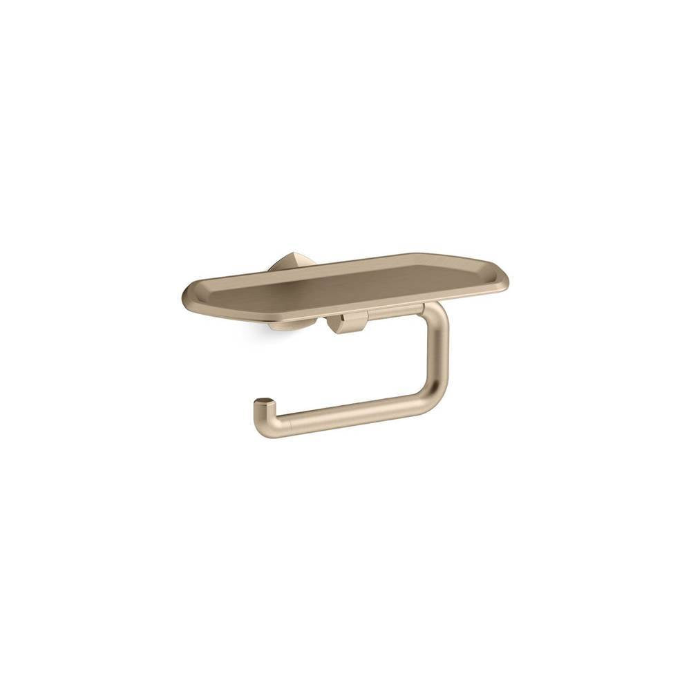 Kohler - Occasion Toilet paper holder with tray - Vibrant Brushed Bronze