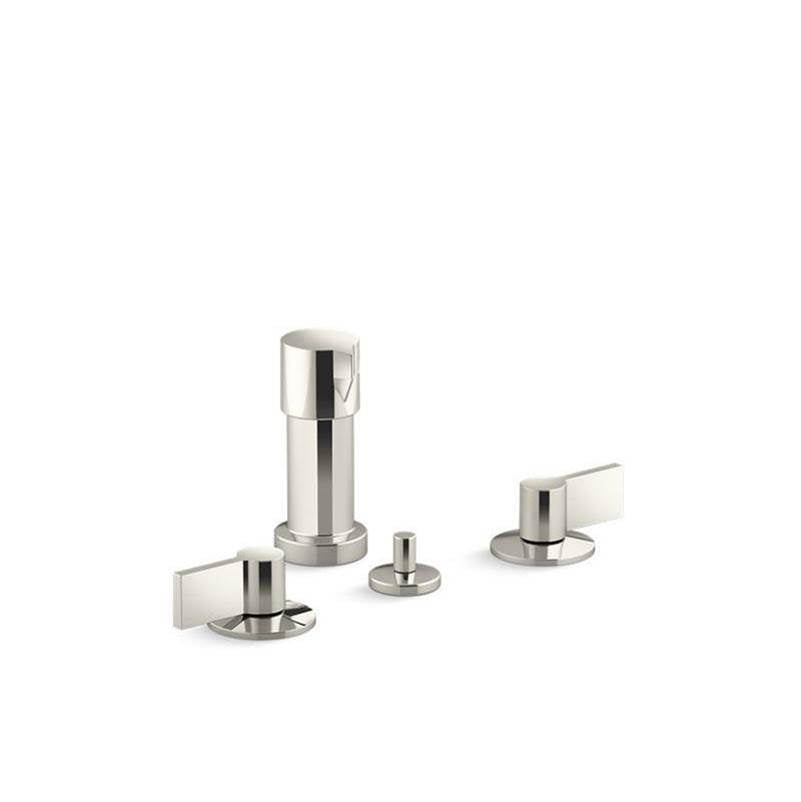 Kohler - Components Widespread bidet faucet with Lever handles - Vibrant Polished Nickel
