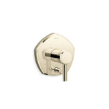 Kohler - Occasion Rite-Temp valve trim with push-button diverter and lever handle - Vibrant French Gold