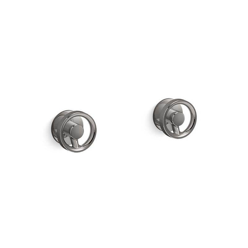 Kohler - Components Wall-mount bathroom sink faucet Industrial handle trim - Vibrant Titanium