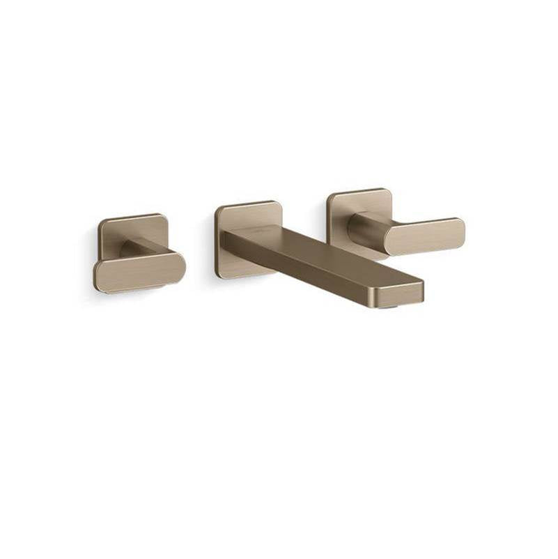 Kohler - Parallel Wall-mount bathroom sink faucet trim, 1.2 gpm - Vibrant Brushed Bronze