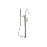 Kohler - Components Floor-mount bath filler trim with lever handles and handshower - Vibrant Polished Nickel
