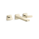 Kohler - Parallel Wall-mount bathroom sink faucet trim, 1.2 gpm - Vibrant French Gold