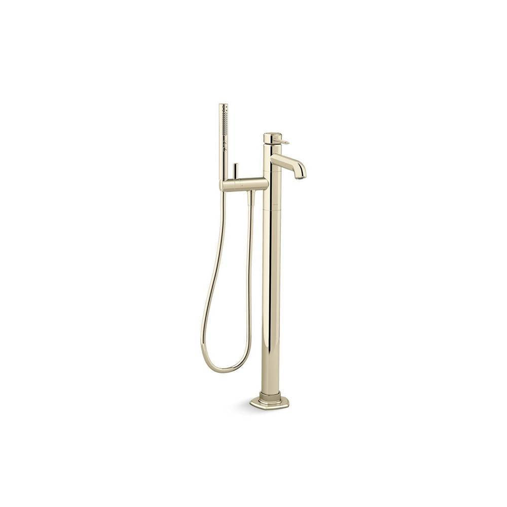 Kohler - Occasion Floor-mount bath filler trim with handshower - Vibrant French Gold