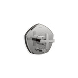 Kohler - Occasion Rite-Temp valve trim with push-button diverter and cross handle - Vibrant Titanium