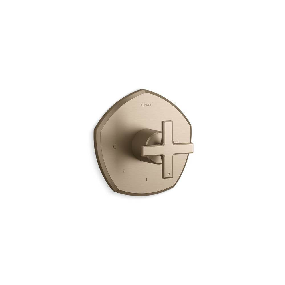 Kohler - Occasion MasterShower temperature control valve trim with cross handle - Vibrant Brushed Bronze
