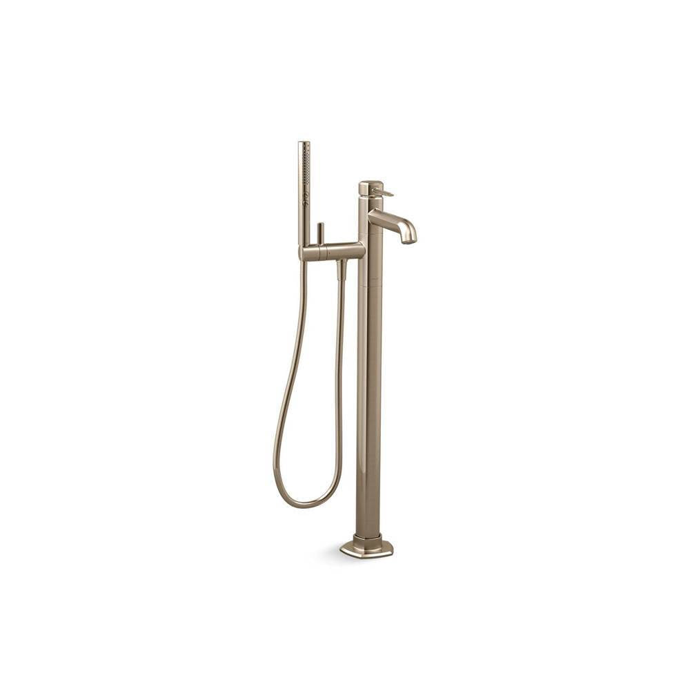 Kohler - Occasion Floor-mount bath filler trim with handshower - Vibrant Brushed Bronze