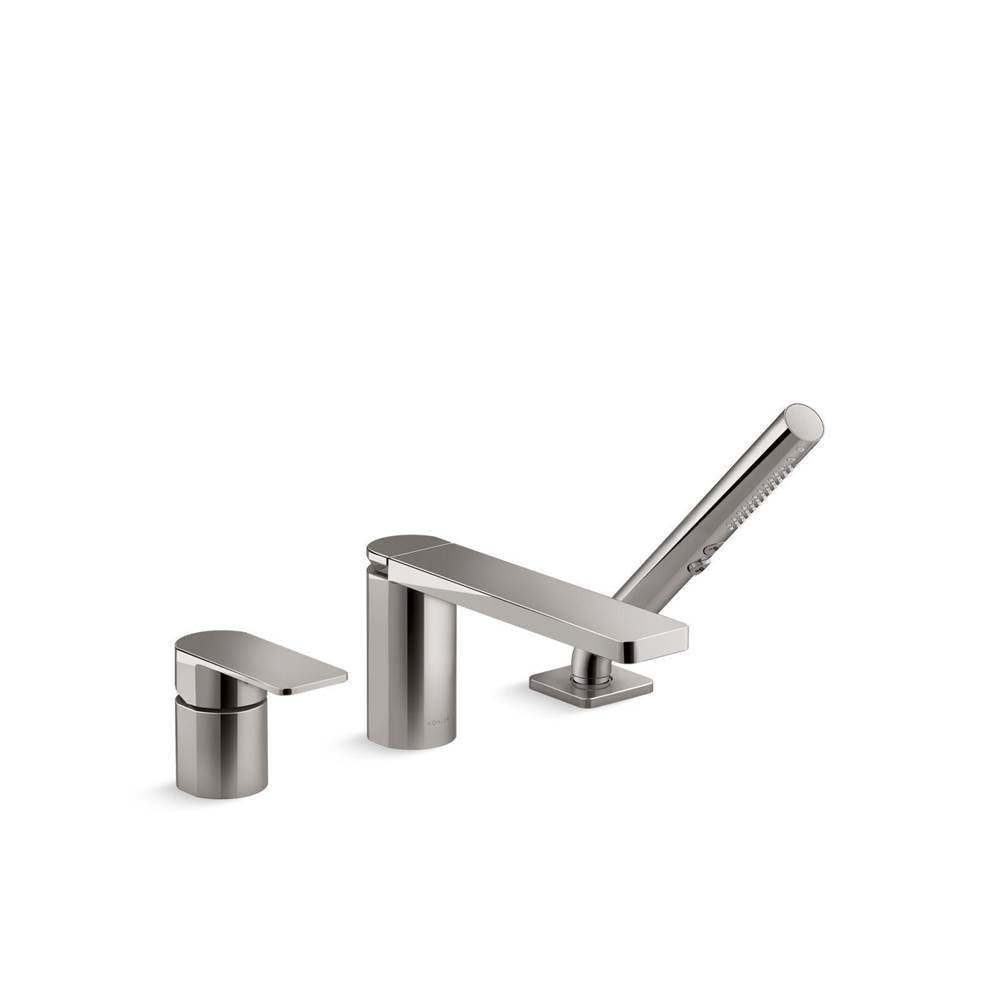 Kohler - Parallel Deck-mount bath faucet with handshower - Vibrant Titanium
