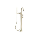 Kohler - Components Floor-mount bath filler trim with industrial handles and handshower - Vibrant French Gold