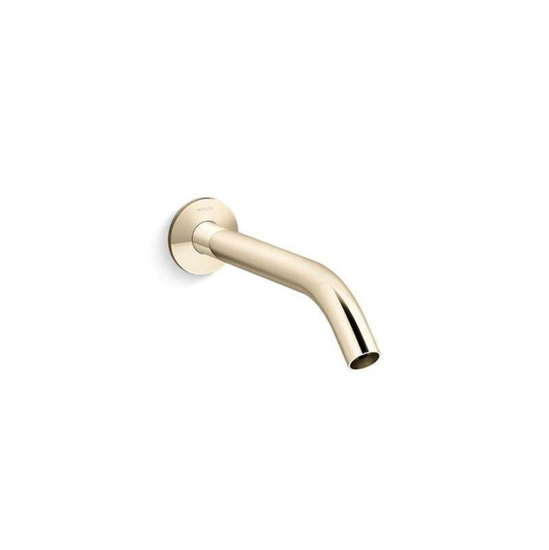 Kohler - Components Wall-mount bathroom sink faucet spout with Tube design, 1.2 gpm - Vibrant French Gold