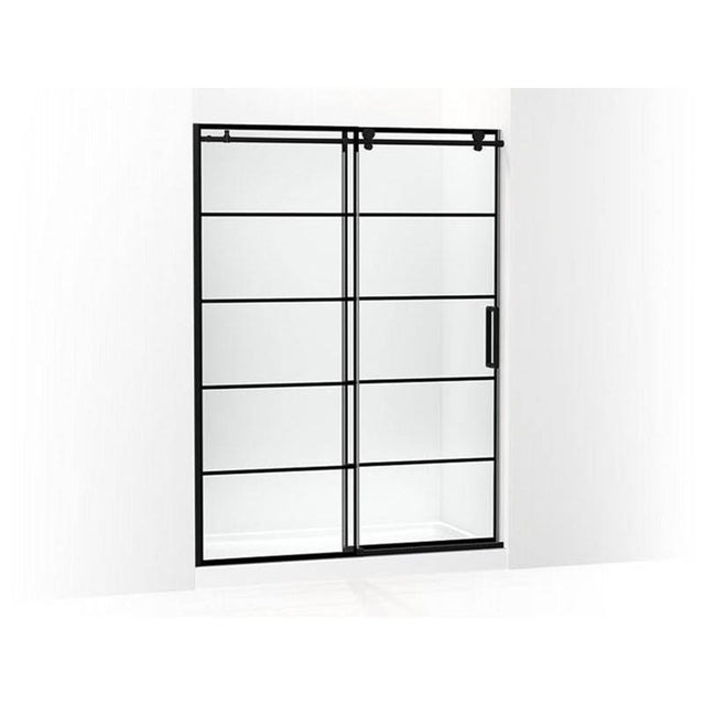 Kohler - ComposedE 78'' H sliding shower door with 3/8''-thick glass - Matte Black