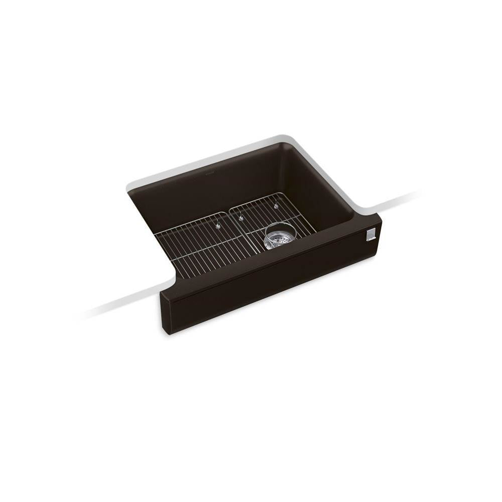 Kohler - Cairn 29-3/4'' undermount single-bowl farmhouse kitchen sink with short apron - Matte Brown