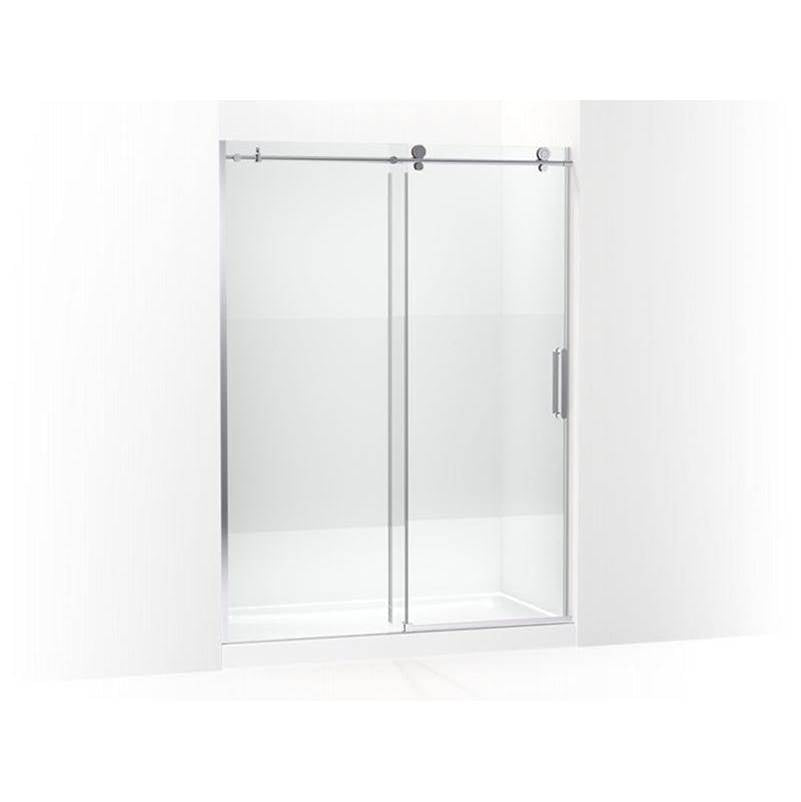 Kohler - ComposedE 78'' sliding shower door with 3/8''-thick glass - Bright Polished Silver