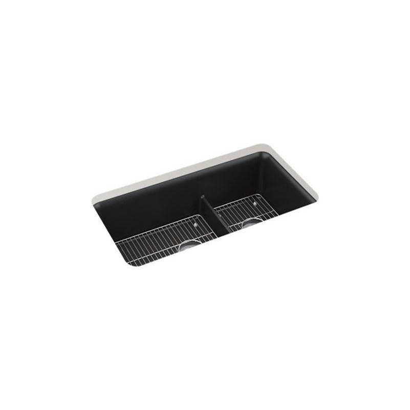 Kohler - Cairn Smart Divide 33-1/2'' undermount double-bowl kitchen sink - Matte Black