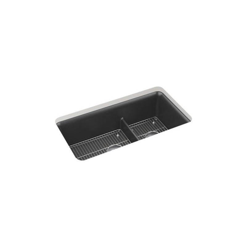 Kohler - Cairn Smart Divide 33-1/2'' undermount double-bowl kitchen sink - Matte Graphite