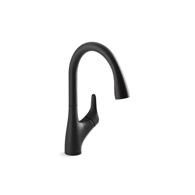 Kohler - Rival Pull-down kitchen sink faucet with two-function sprayhead - Matte Black