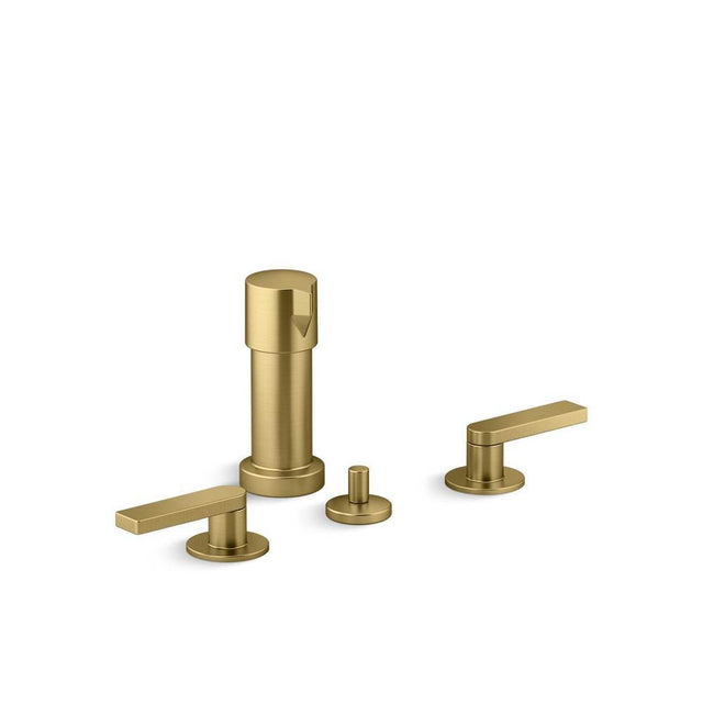 Kohler - Composed Widespread bidet faucet with lever handles - Vibrant Brushed Moderne Brass