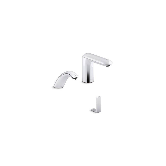 Kohler - Kumin Curve Touchless lavatory faucet and soap dispenser with Kinesis sensor technology, AC-powered, 0.5 gpm - Polished Chrome