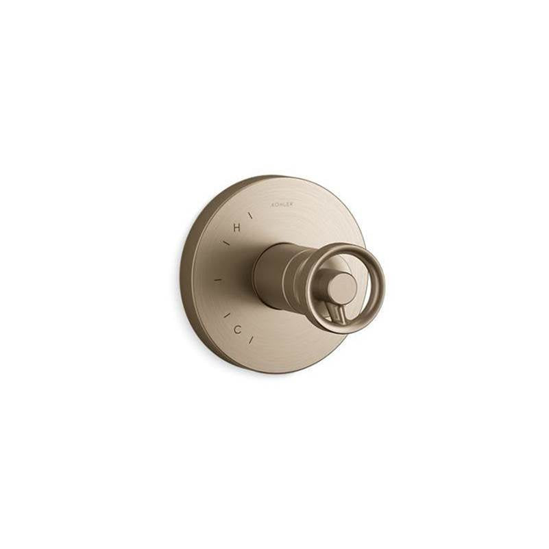 Kohler - Components Rite-Temp valve trim with Industrial handle - Vibrant Brushed Bronze