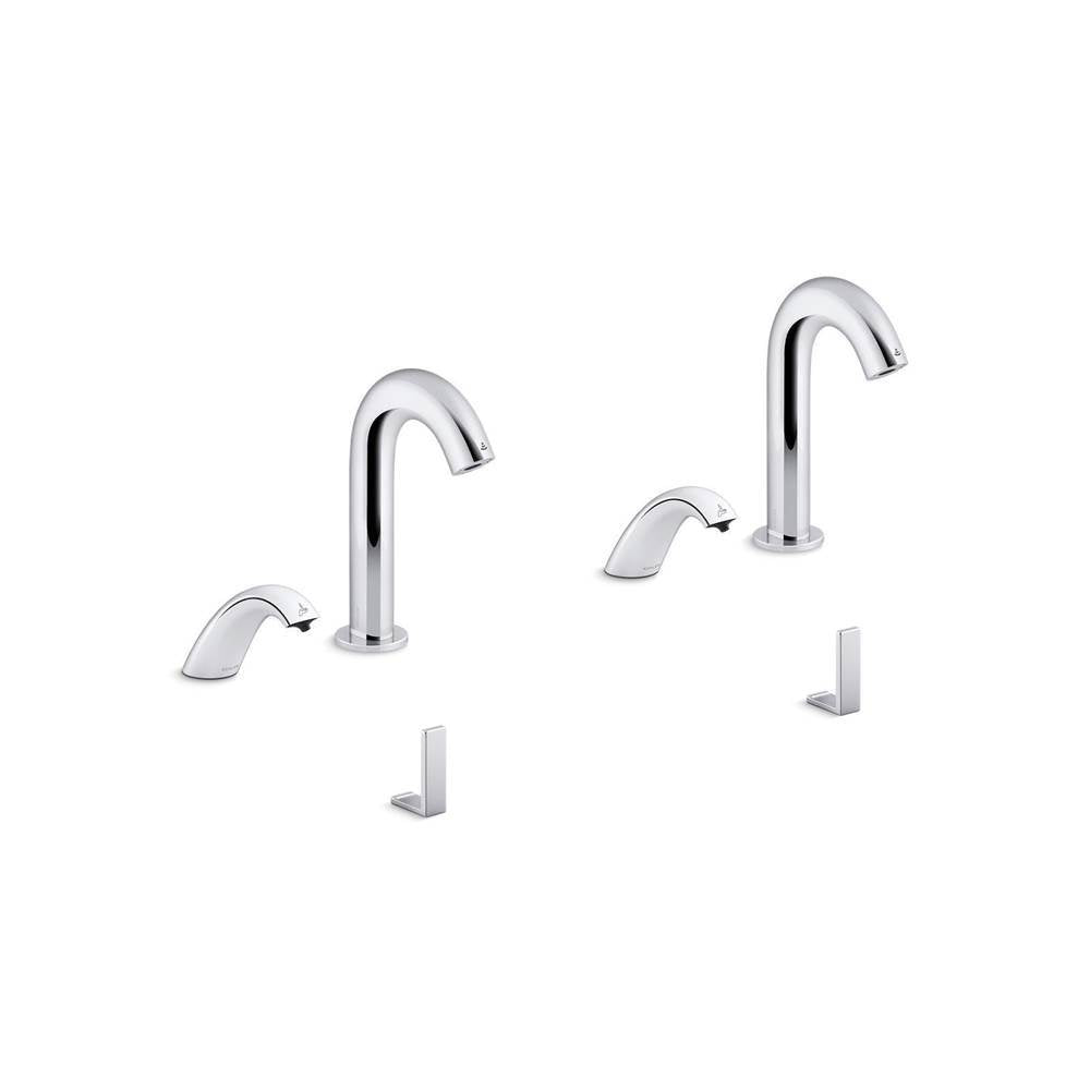 Kohler - ObloE Curve Touchless lavatory faucets and soap dispensers with Kinesis sensor technology, AC-powered, 0.5 gpm - Polished Chrome
