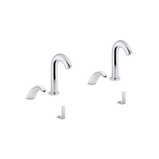 Kohler - ObloE Curve Touchless lavatory faucets and soap dispensers with Kinesis sensor technology, AC-powered, 0.5 gpm - Polished Chrome