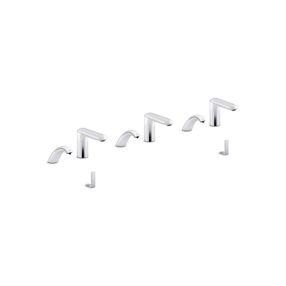 Kohler - Kumin Curve Touchless lavatory faucets and soap dispensers with Kinesis sensor technology, AC-powered, 0.5 gpm - Polished Chrome
