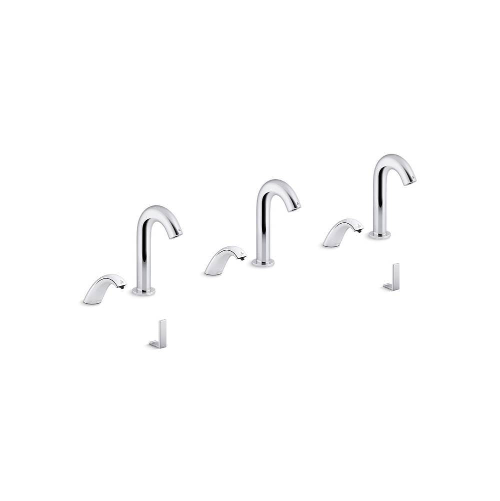 Kohler - ObloE Curve Touchless lavatory faucets and soap dispensers with Kinesis sensor technology, AC-powered, 0.5 gpm - Polished Chrome