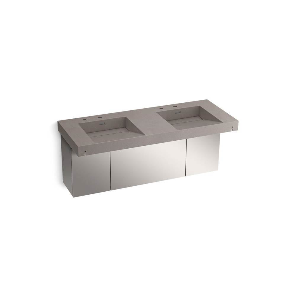 Kohler - ConstellationE 60'' wall-mount basin lavatory system - Ash Concrete