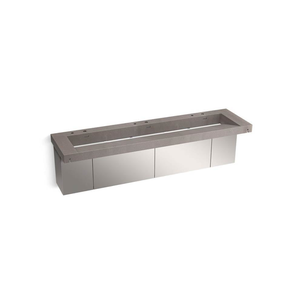 Kohler - ConstellationE 90'' wall-mount trough lavatory system - Ash Concrete